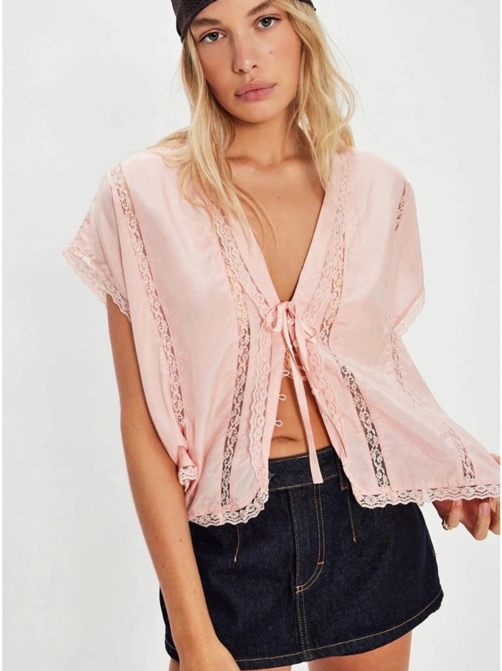 Free People Marigold Shine Lace Top